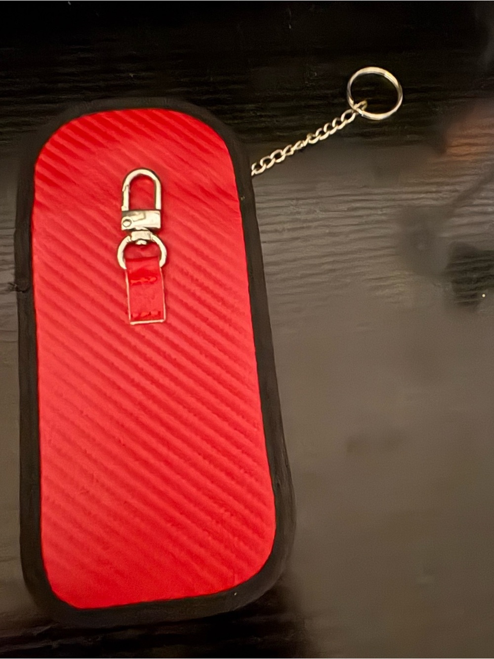 Red Phone Pouch Keychain - Protective Mobile Accessory